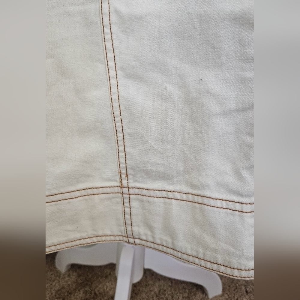 NWT Anthropologie Pilcro Cotton Midi Dress XS Ivory Utility Pinafore Dress. - Picture 11 of 15